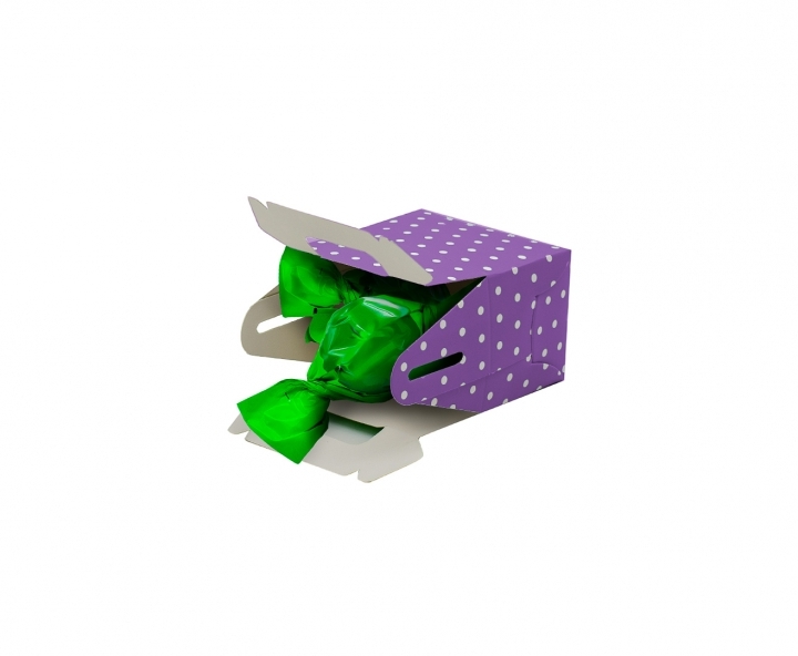 CAJITA PAPEL SOUVENIR 10P MOTAS PURPURA