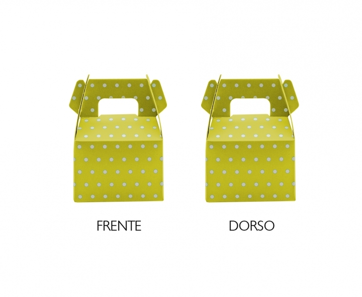 CAJITA PAPEL SOUVENIR 10P MOTAS AMARILLO