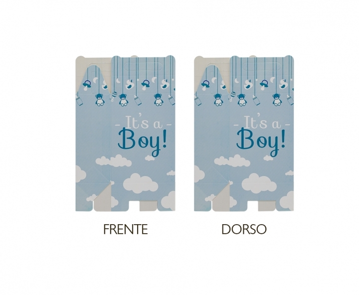 CAJA PAPEL RECTANGULO “IT’S A BOY!” CELESTE