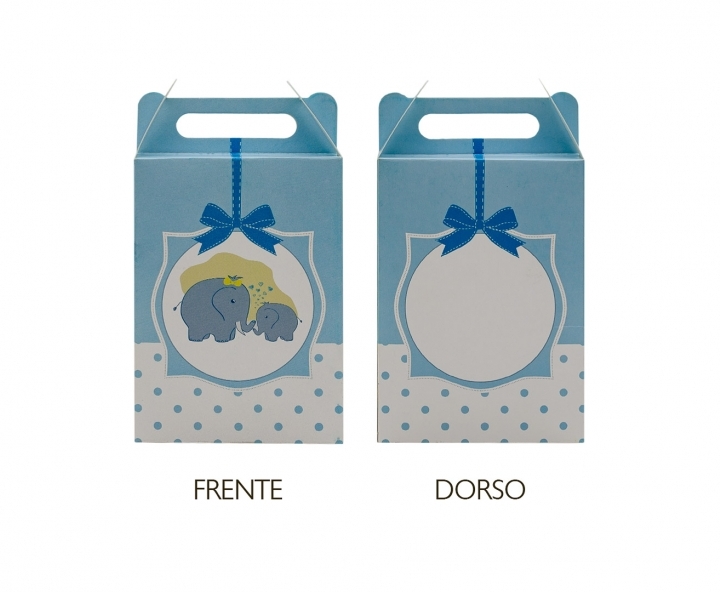 CAJA PAPEL RECTANGULO ELEFANTE 10P (17X9X5) CELESTE