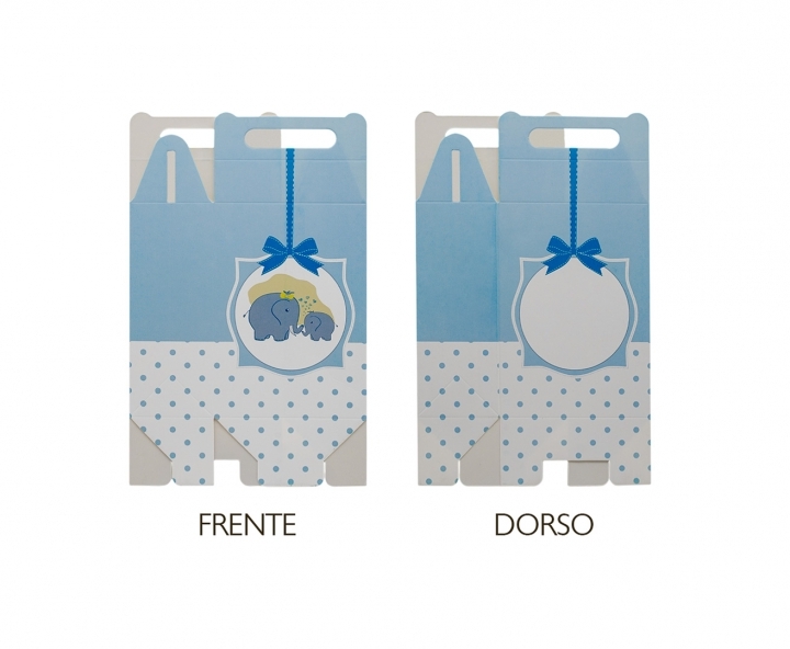 CAJA PAPEL RECTANGULO ELEFANTE 10P (17X9X5) CELESTE