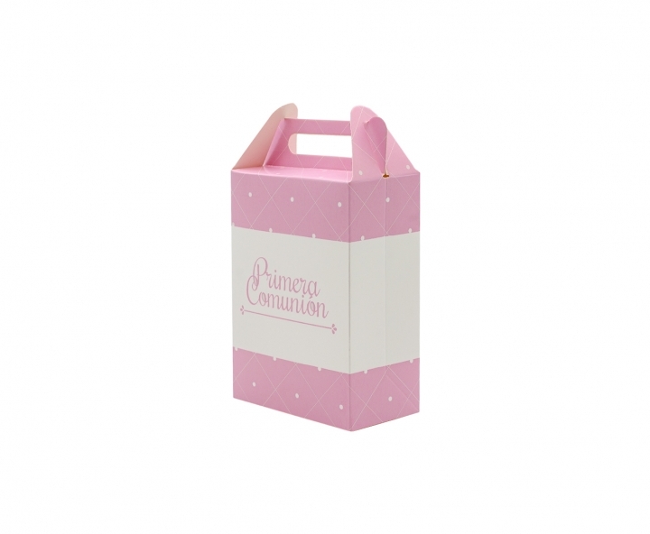 CAJA PAPEL RECTANGULO PRIMERA COMUNION 10P (17X9X5) ROSADO