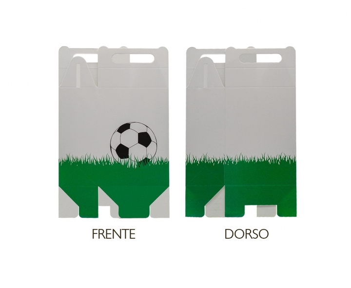 CAJA PAPEL RECTANGULO FUTBOL 10P (17X9X5) BLANCO/VERDE