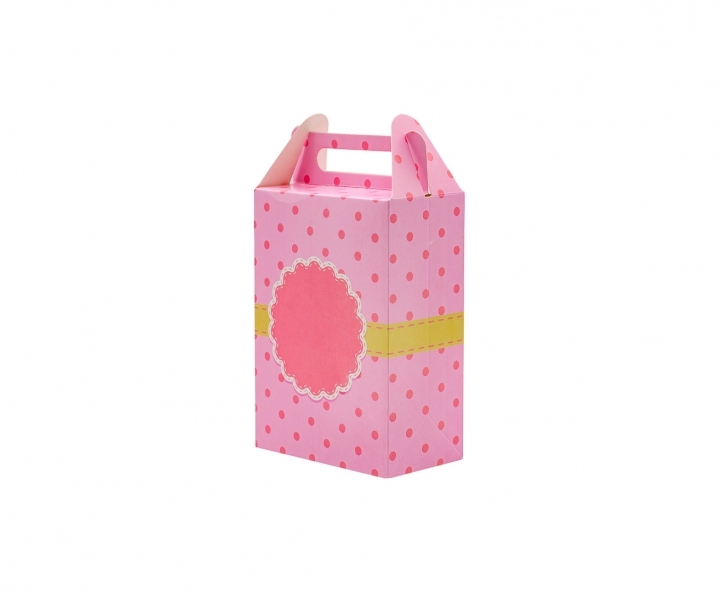 CAJA PAPEL RECTANGULO CIGUEÑA 10P (17X9X5) ROSADO