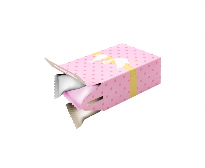 CAJA PAPEL RECTANGULO CIGUEÑA 10P (17X9X5) ROSADO