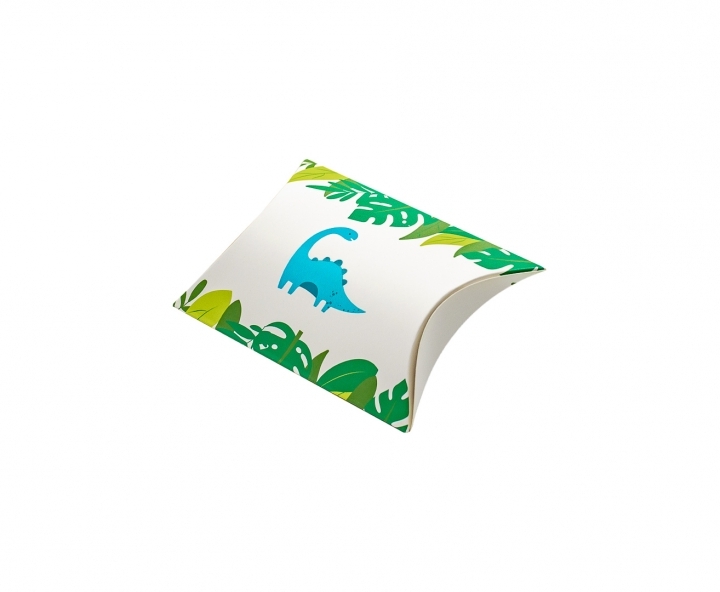 CAJA PAPEL TUBO DINOSAURIO 10P (12X9X3) BLANCO/VERDE