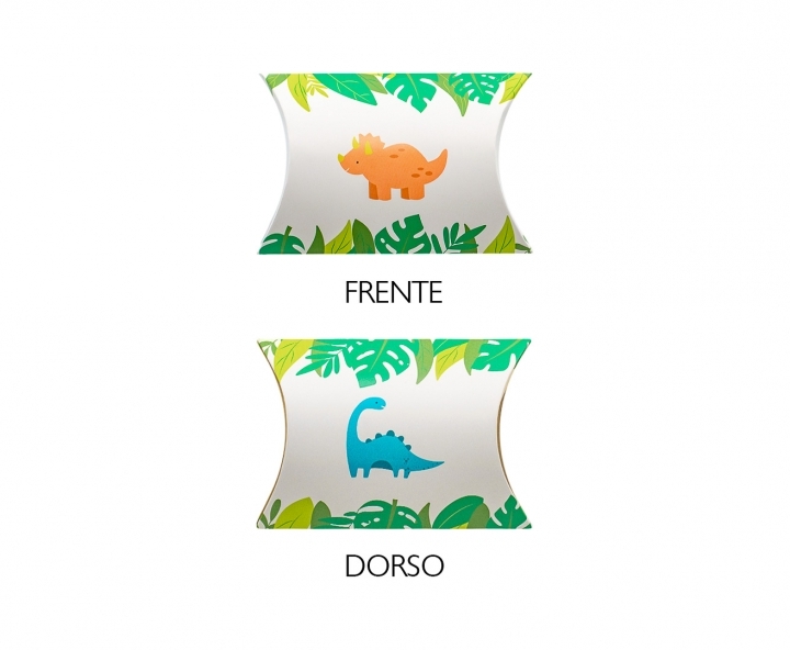 CAJA PAPEL TUBO DINOSAURIO 10P (12X9X3) BLANCO/VERDE