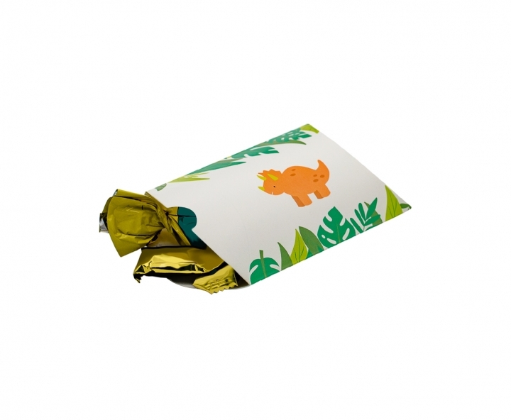 CAJA PAPEL TUBO DINOSAURIO 10P (12X9X3) BLANCO/VERDE