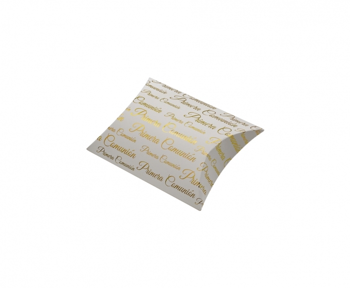 CAJA PAPEL TUBO PRIMERA COMUNION 10P (12X9X3) BLANCO/DORADO
