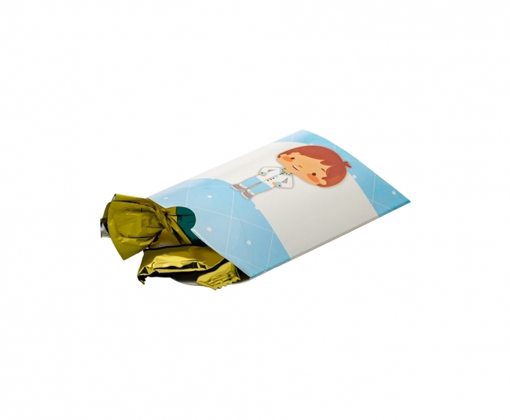CAJA PAPEL TUBO PRIMERA COMUNION 10P (12X9X3) CELESTE