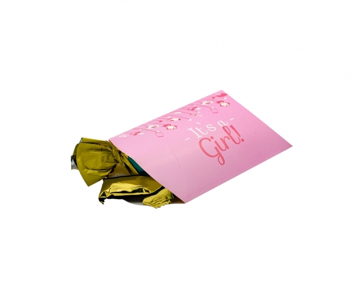 CAJA PAPEL TUBO “IT’S A GIRL” ROSADO