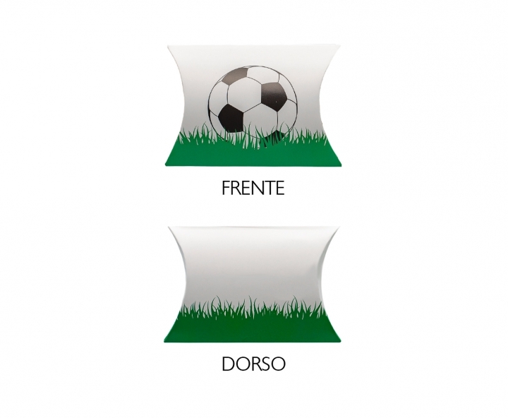 CAJA PAPEL TUBO FUTBOL 10P (12X9X3) BLANCO/VERDE