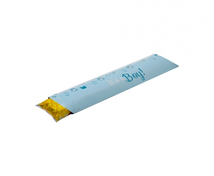 CAJA PAPEL TUBO “IT’S A BOY!” 10P (21X6X1) CELESTE