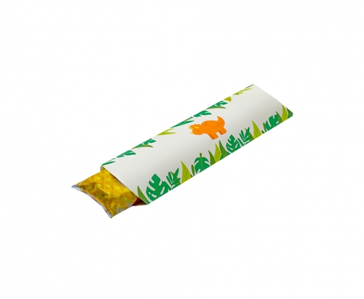 CAJA PAPEL TUBO DINOSAURIO 10P (21X6X1) BLANCO/VERDE
