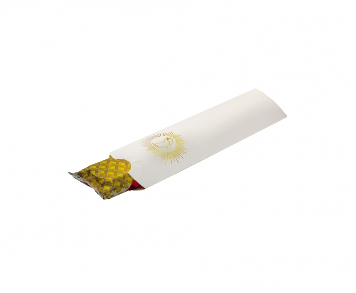 CAJA PAPEL TUBO PALOMA 10P (21X6X1) BLANCO/DORADO