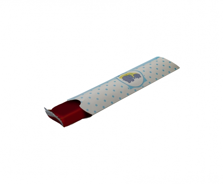 CAJA PAPEL TUBO ELEFANTE 10P (21X6X1) CELESTE