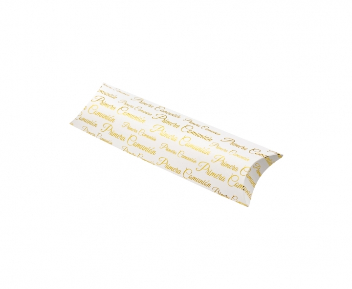 CAJA PAPEL TUBO PRIMERA COMUNION 10P (21X6X1) BLANCO/DORADO