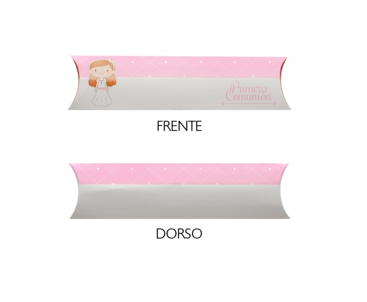CAJA PAPEL TUBO PRIMERA COMUNION 10P (21X6X1) ROSADO