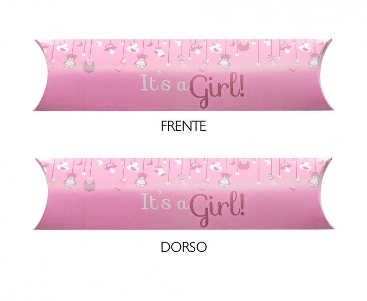 CAJA PAPEL TUBO “IT’S A GIRL” 10P (21X6X1) ROSADO