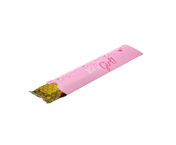 CAJA PAPEL TUBO “IT’S A GIRL” 10P (21X6X1) ROSADO