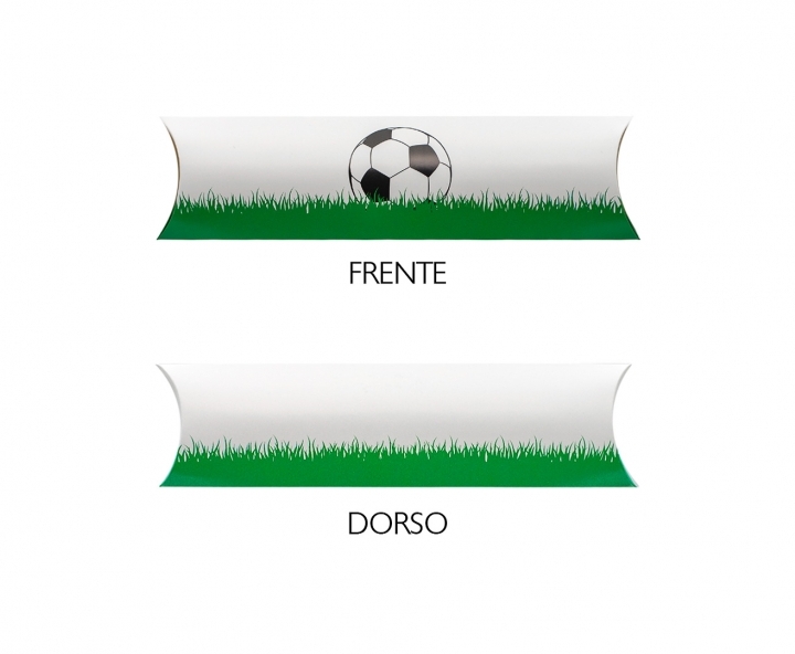 CAJA PAPEL TUBO FUTBOL 10P (21X6X1) BLANCO/VERDE