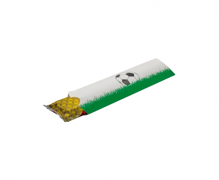 CAJA PAPEL TUBO FUTBOL 10P (21X6X1) BLANCO/VERDE