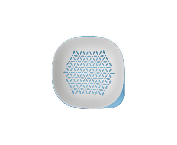BOWL PLASTICO C/ ESCURRIDOR (23X23X9) CELESTE