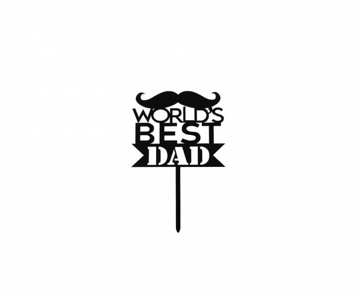 ADORNO TORTA “WORLD’S BEST DAD” (10.5X15) NEGRO