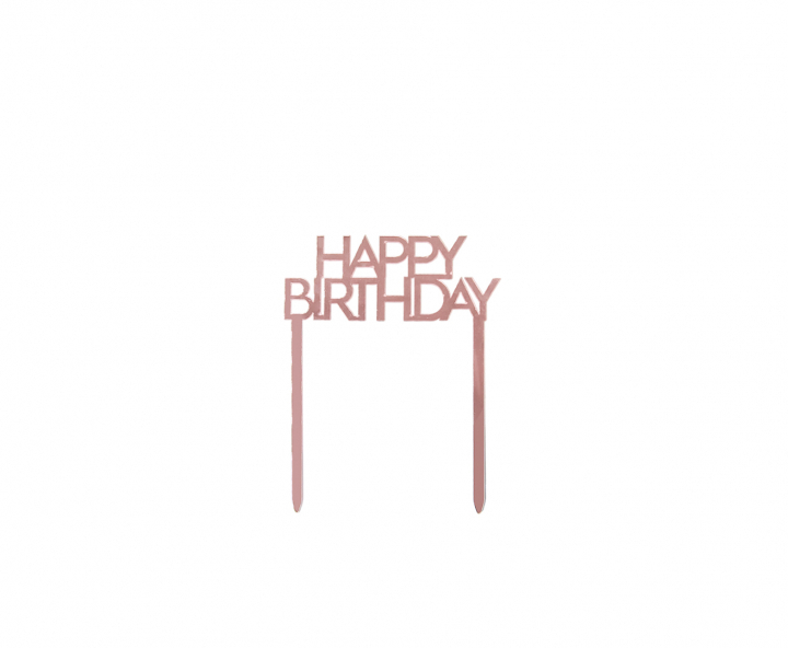 ADORNO TORTA HAPPY BIRTHDAY (11X14) ROSA DORADO