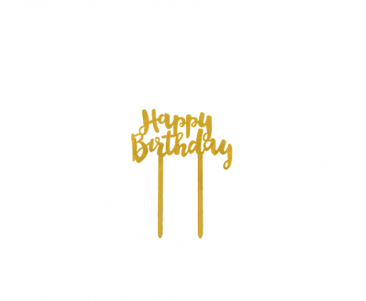 ADORNO TORTA HAPPY BIRTHDAY (11X14) DORADO