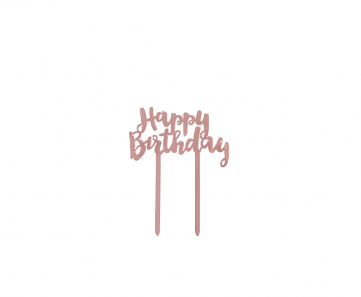 ADORNO TORTA HAPPY BIRTHDAY (11X14) ROSA DORADO