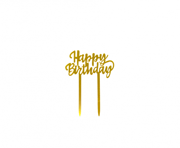 ADORNO TORTA “HAPPY BIRTHDAY” (11X14) DORADO