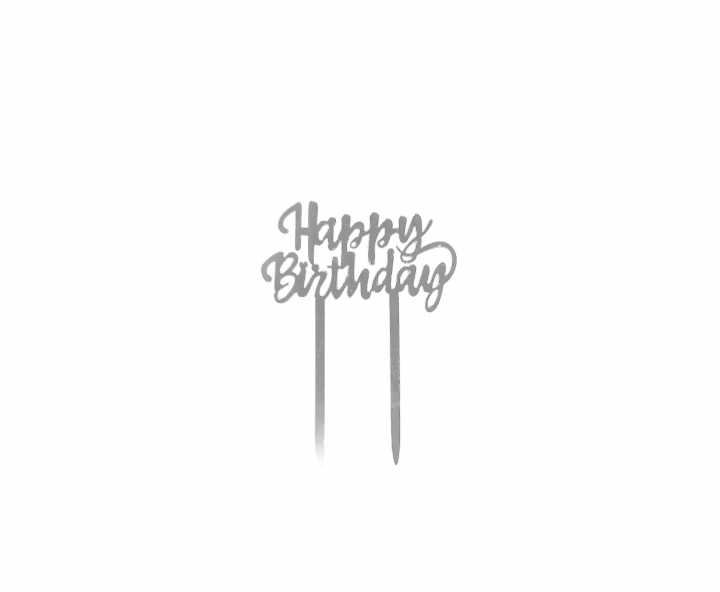 ADORNO TORTA “HAPPY BIRTHDAY” (11X14) PLATEADO