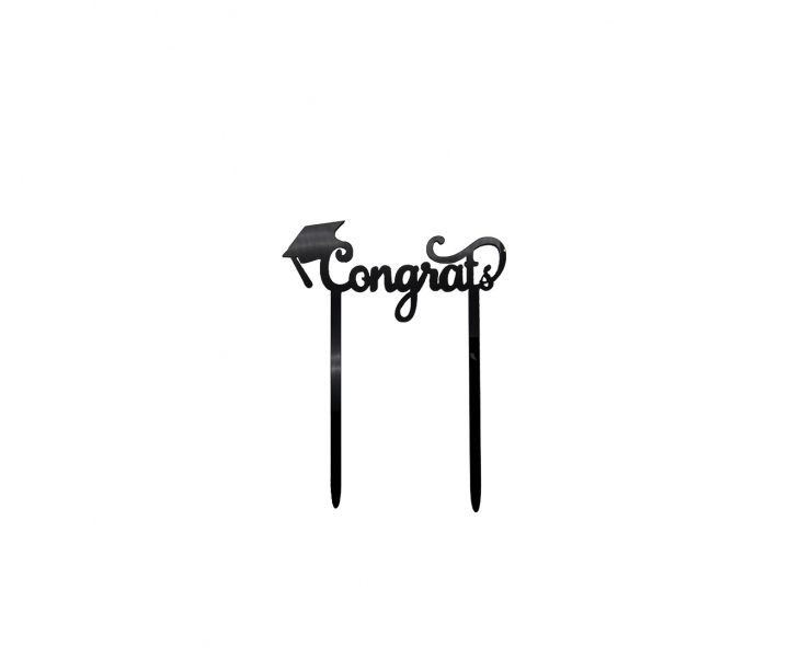 ADORNO TORTA “CONGRATS” (11X14) NEGRO