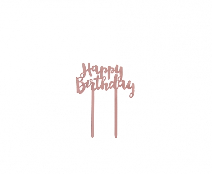 ADORNO TORTA “HAPPY BIRTHDAY” (11X14) ROSA DORADO