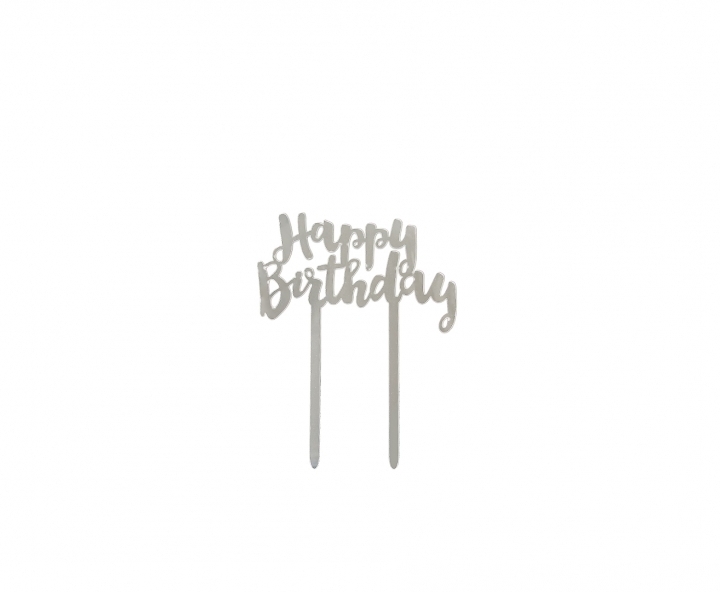 ADORNO TORTA “HAPPY BIRTHDAY” (11X14) PLATEADO