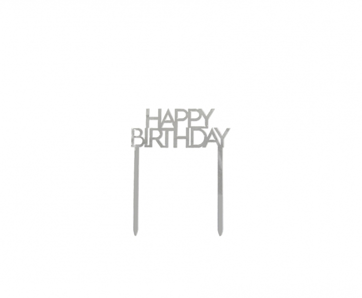 ADORNO TORTA “HAPPY BIRTHDAY” (11X15) PLATEADO