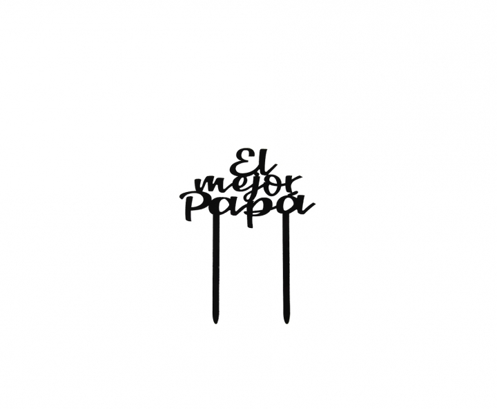 ADORNO TORTA “EL MEJOR PAPA” (11X16) NEGRO