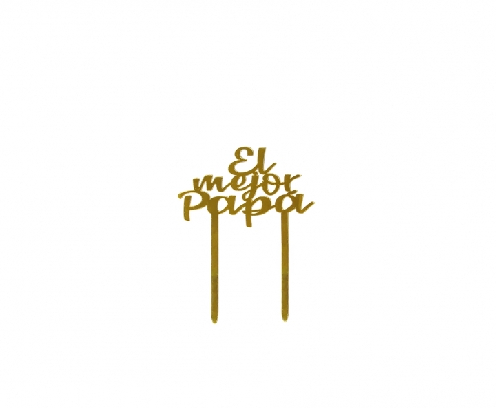 ADORNO TORTA “EL MEJOR PAPA” (11X16) DORADO