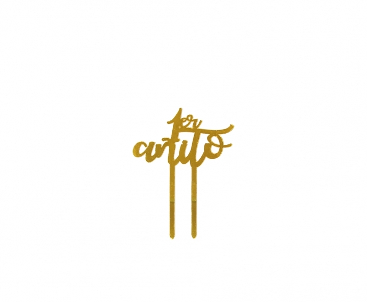 ADORNO TORTA “1ER AÑITO” (11X14) DORADO