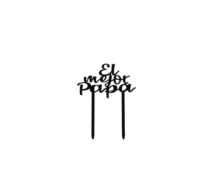 ADORNO TORTA “EL MEJOR PAPA” (11X14) NEGRO