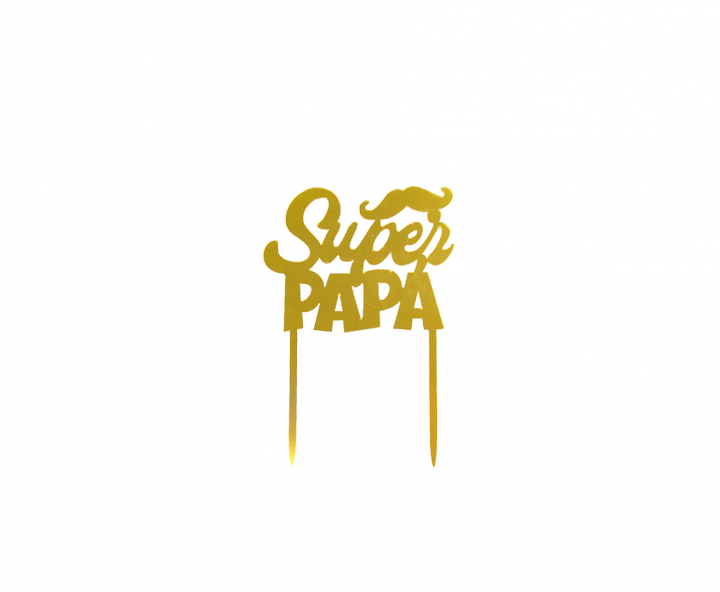 ADORNO TORTA “SUPER PAPA” (10.5X15) DORADO