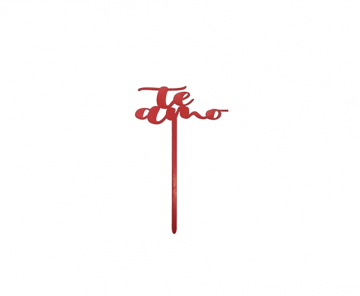 ADORNO TORTA “TE AMO” (10.5X16) ROJO