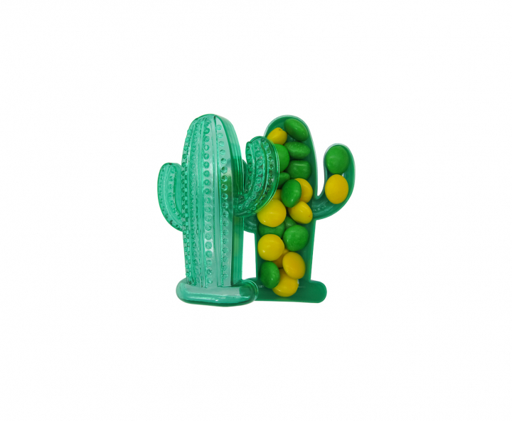 CARAMELERO PLASTICO 10P CACTUS VERDE/TRANSP.