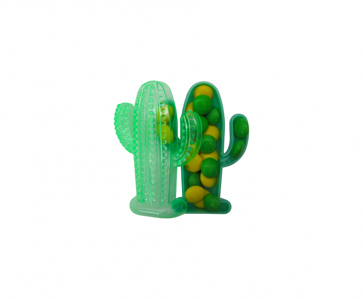 CARAMELERO PLASTICO 10P CACTUS VERDE LIMON/TRANSP.