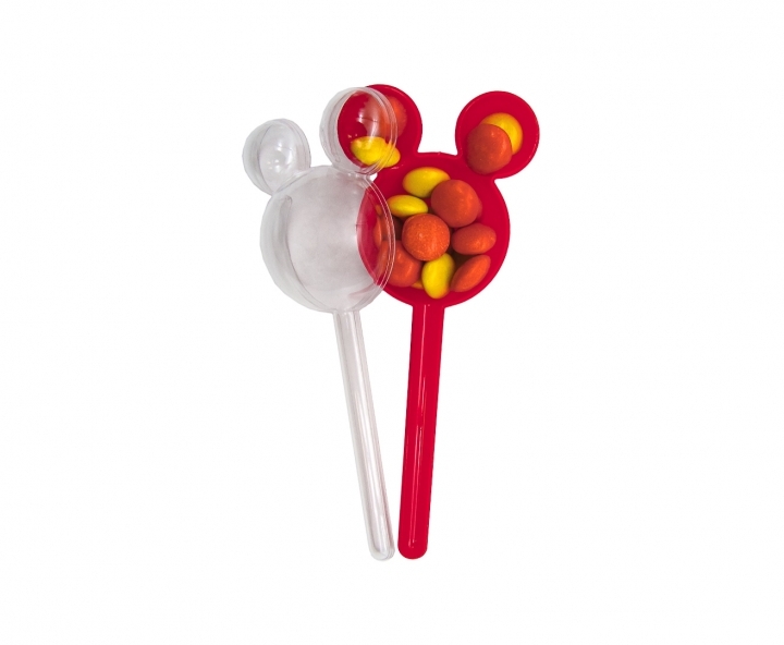 CARAMELERO PLASTICO 10P MICKEY ROJO 