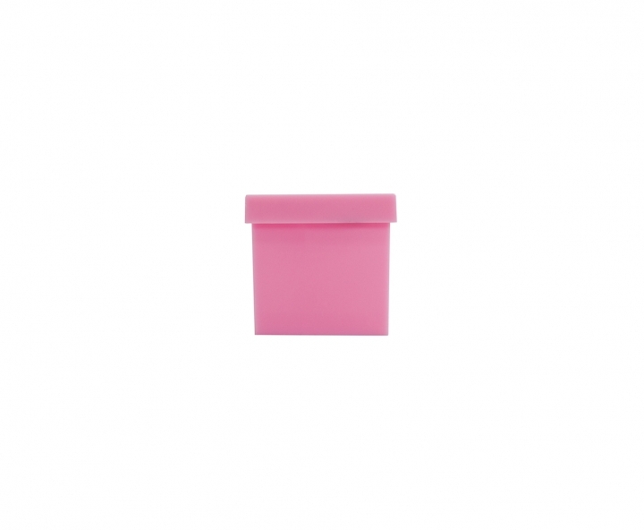 CAJITA PLASTICO CUBO 10P (4X4CM) ROSADO