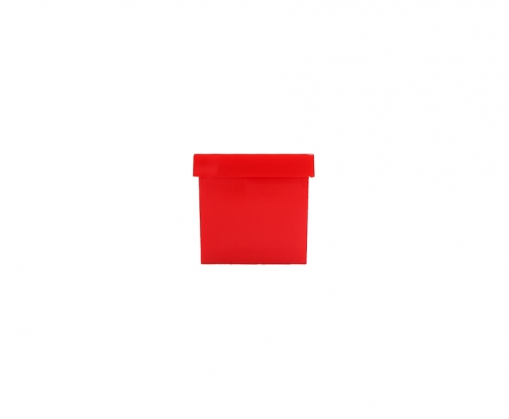 CAJITA PLASTICO CUBO (4X4CM) ROJO
