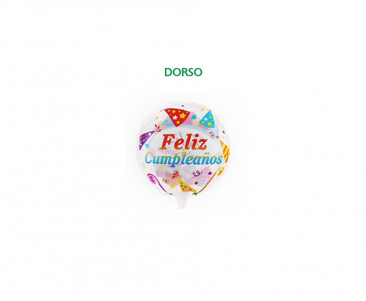 GLOBO “FELIZ CUMPLEAÑOS” (25CM) TRANSP.