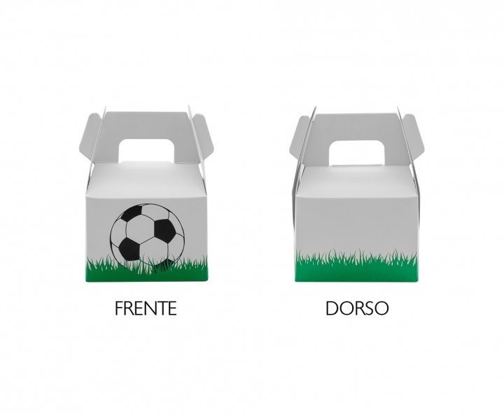 CAJA PAPEL RECTANGULO FUTBOL 10P (7X11X5) BLANCO/VERDE